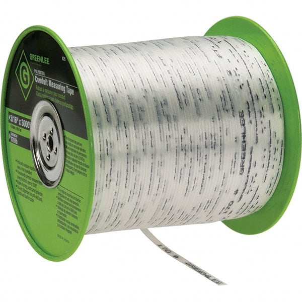 Greenlee - 3,000 Ft. Long, Polyester Measuring Tape - 3/16 Inch Diameter, 170 Lb. Breaking Strength - Exact Tooling