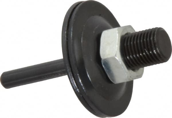 Value Collection - 1/2" Hole, Nut Lock Wheel Mandrel - 2-1/2" OAL, 3/8" Max Wheel Width, 1/4" Shank Diam - Exact Tooling