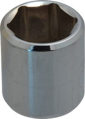 Proto - 3/8" Drive, Standard Hand Socket - 6 Points, 1-3/16" OAL, Chrome Finish - Exact Tooling