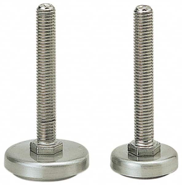 Sugatsune - Socket-Mount Leveling Pads & Mounts; Type: Studded ; Thread Size: M12 ; Base Diameter (Inch): 1-31/32 ; Load Capacity (Lb.): 748.000 (Pounds); Load Capacity (kg): 340.00 ; Overall Length (Inch): 3-13/16 - Exact Tooling