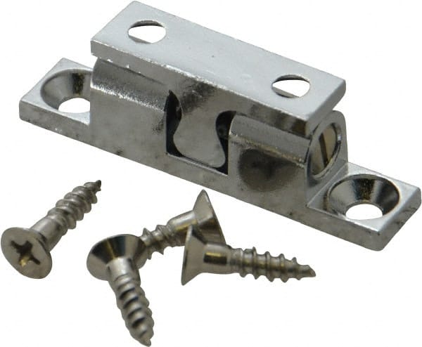 Sugatsune - 1.97" Long x 0.39" Wide x 0.63" High, Zinc Alloy Tension Catch - Chrome Plated, 2.9(6.4) N/Lb Pull Force, 3.1(6.8) N/Lb Push Force, 1-3/16" Long Strike, 23/64" Wide Strike - Exact Tooling