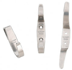 Sugatsune - 33/64" Wide x 3-15/16" High x 0.08" Thick, Line Cleat, Coat & Hat Hook - 7/8" Projection, Satin Finish - Exact Tooling