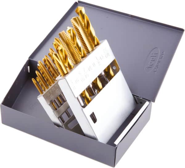 Regal Cutting Tools - #7, #21, #25, #29, #36 Drill, F to U Drill, #6-32 to 1/2-13 Tap, Hand Tap and Drill Set - TiN Finish High Speed Steel Drills, TiN Finish High Speed Steel Taps, 18 Piece Set - Exact Tooling