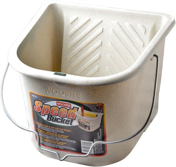 Wooster Brush - 7" Roller Compatible Single Pail Paint Bucket - 2 Qt Capacity, 11-1/4" Wide, Polypropylene - Exact Tooling