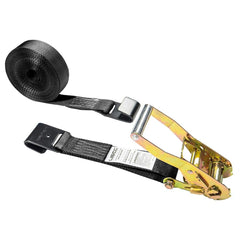 US Cargo Control - Slings & Tiedowns (Load-Rated); Type: Ratchet Tie Down ; Length (Feet): 27 ; Basket Capacity (Lb.): 3333 ; Material: Polyester ; Color: Black - Exact Tooling