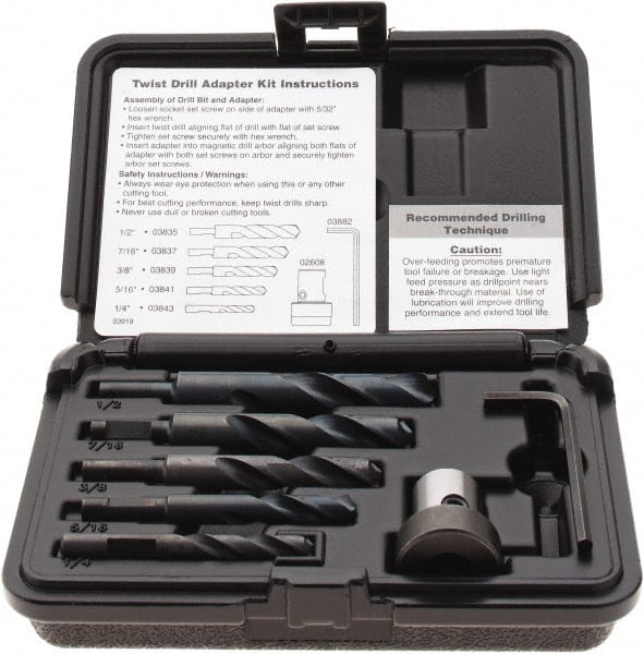 Hougen - Power Drill Twist Drill Bit - For 3/4" Two Flat Shank Drills - Exact Tooling