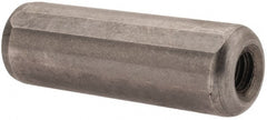 Gibraltar - 1/2" Diam x 1-1/2" Pin Length C-1215 Case Hardened Steel Pull Out Dowel Pin - 1 Beveled & 1 Threaded End - Exact Tooling
