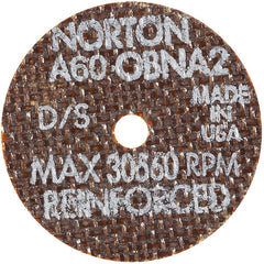 2″ × 0.060″ × 1/8″ Small Diameter Cut-Off Wheel Type 01 Straight 60 Grit Aluminum Oxide - Exact Tooling