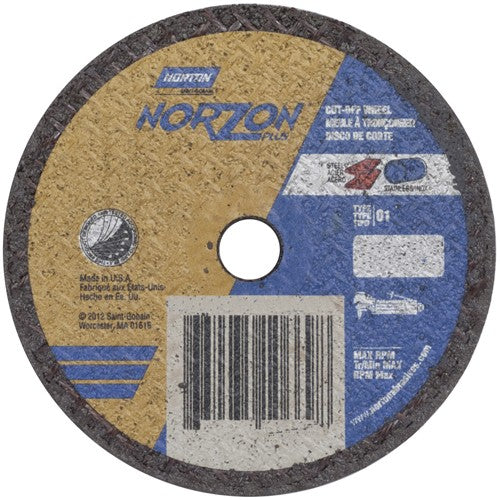 3″ × 0.035″ × 3/8″ NorZon Plus Small Diameter Cut-Off Wheel Type 01 Straight Aluminum Oxide - Exact Tooling