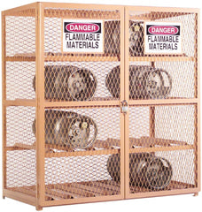 Durham - 3 Shelf Gas Cylinder Storage Cabinet - Steel, 60" Wide x 30" Deep x 71-3/4" High - Exact Tooling