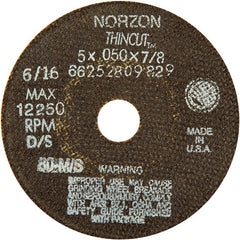 5″ × 1/2″ × 7/8″ NorZon Plus Right Angle Cut-Off Wheel Type 01 Straight 36 Grit - Exact Tooling