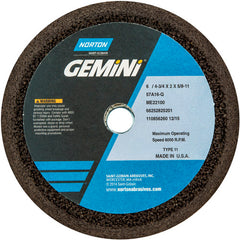 6″ / 4 3/4″ × 2″ × 5/8″-11 Gemini Snagging Wheel Type 11 Flaring Cup 16 Grit Aluminum Oxide - Exact Tooling