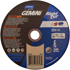 7″ × 0.060″ × 7/8″ Gemini Right Angle Cut-Off Wheel Type 01 Straight Aluminum Oxide - Exact Tooling