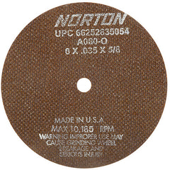 6″ × 0.035″ × 5/8″ Toolroom Cut-Off Wheel Type 01 Straight 60 Grit Aluminum Oxide - Exact Tooling