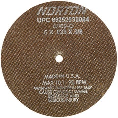 6″ × 0.035″ × 3/8″ Toolroom Cut-Off Wheel Type 01 Straight Aluminum Oxide - Exact Tooling