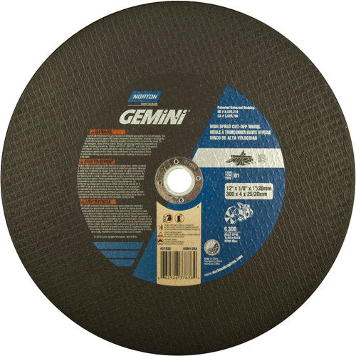 12″ × 1/8″ × 1″ Metal High Speed Cut-Off Wheel Type 01 Straight Aluminum Oxide - Exact Tooling
