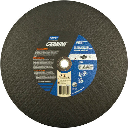 14″ × 1/8″ × 1″ Ductile High Speed Cut-Off Wheel Type 01 Straight Aluminum Oxide - Exact Tooling