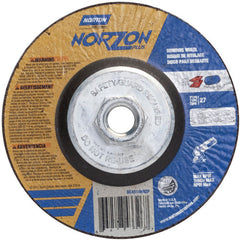 ‎6″ × 1/8″ × 5/8″-11 NorZon Plus Non-Woven Depressed Center Wheel Type 27 24 Grit - Exact Tooling