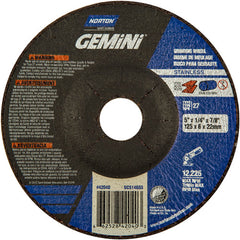 5 × 1/4 × 7/8″ Gemini INOX/SS Grinding Wheel A 24 Q BDA Type 27 - Exact Tooling