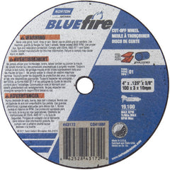 4″ × 1/8″ × 3/8″ BlueFire Small Diameter Cut-Off Wheel Type 01 Straight - Exact Tooling