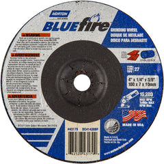 4″ × 1/4″ × 3/8″ BlueFire Non-Woven Depressed Center Wheel Type 27 Zirconia Alumina / Aluminum Oxide - Exact Tooling
