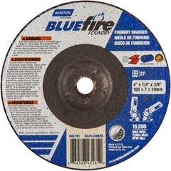 4″ × 1/4″ × 3/8″ BlueFire Non-Woven Depressed Center Wheel Type 27 Zirconia Alumina / Aluminum Oxide - Exact Tooling