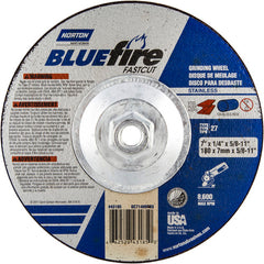 7″ × 1/4″ × 5/8″ BlueFire Non-Woven Depressed Center Wheel Type 27 Zirconia Alumina / Aluminum Oxide - Exact Tooling