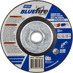 ‎4-1/2″ × 1/4″ × 5/8″ BlueFire Non-Woven Depressed Center Wheel Type 27 - Exact Tooling