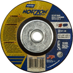 ‎4-1/2″ × 1/8″ × 5/8″-11 NorZon Plus Non-Woven Depressed Center Wheel Type 27 - Exact Tooling