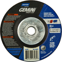 ‎4-1/2 × 1/4 × 5/8 - 11″ Gemini Fast Cut Grinding Wheel A 24 N BDA Type 27 - Exact Tooling