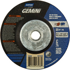 ‎4-1/2 x .125 × 5/8 - 11″ Gemini Cutting Wheel A 24 T BDA3 Type 27/42 - Exact Tooling