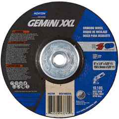 ‎6″ × 1/4″ × 5/8″-11 Gemini Depressed Center Wheel Type 27 Aluminum Oxide - Exact Tooling