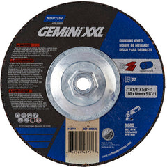 ‎7″ × 1/4″ × 5/8″-11 Gemini Depressed Center Wheel Type 27 Aluminum Oxide - Exact Tooling