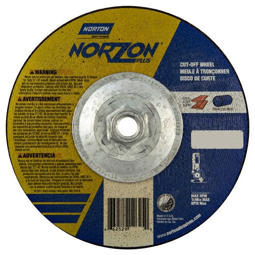 ‎7″ × 1/8″ × 5/8″-11 NorZon Plus Non-Woven Depressed Center Wheel Type 27 - Exact Tooling