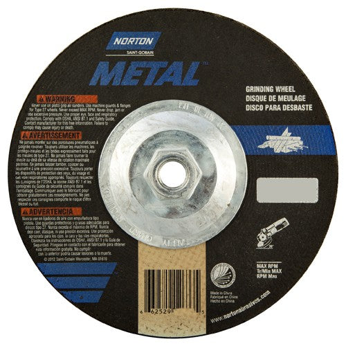 7″ × 1/4″ × 5/8″ Norton Metal Non-Woven Depressed Center Wheel Type 27 - Exact Tooling