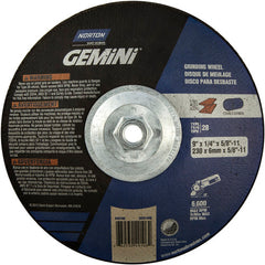 9″ × 1/4″ × 5/8″ Gemini Non-Woven Depressed Center Wheel Type 28 Saucer - Exact Tooling