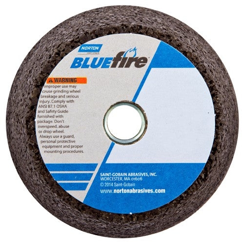 4″ / 3″ × 2″ × 5/8″-11 Snagging Wheel Blue Fire Type 11 Flaring Cup 16 Grit - Exact Tooling