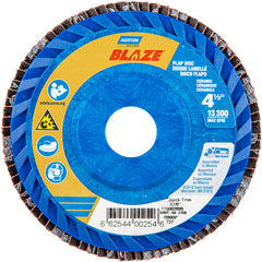 ‎4-1/2 × 7/8″ Blaze Plastic Flat Flap Disc Type 27 60 Grit R980P Premium Ceramic Alumina - Exact Tooling