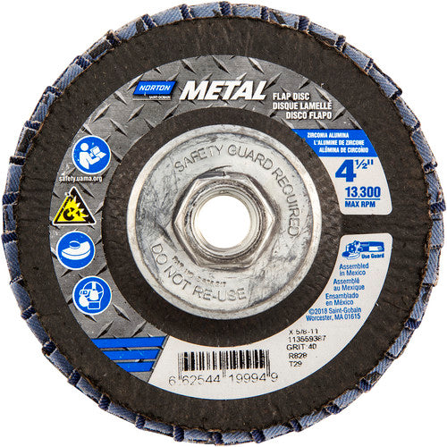 ‎4-1/2 × 5/8 - 11″ Metal Fiberglass Conical Flap Disc Type 29 P40 Grit R828 Zirconia Alumina - Exact Tooling
