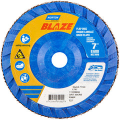 7 × 7/8″ Blaze Plastic Flat Flap Disc Type 27 60 Grit R980P Premium Ceramic Alumina - Exact Tooling