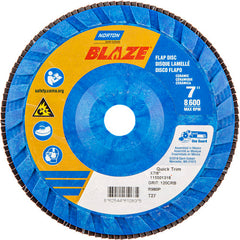7 × 7/8″ Blaze Plastic Flat Flap Disc Type 27 120 Grit R980P Premium Ceramic Alumina - Exact Tooling