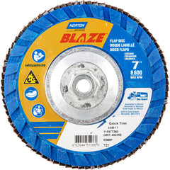 ‎7 × 5/8 - 11″ Blaze Plastic Flat Flap Disc Type 27 40 Grit R980P Premium Ceramic Alumina - Exact Tooling