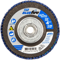 ‎4-1/2 × 5/8 - 11″ BlueFire Fiberglass Conical Flap Disc Type 29 P36 Grit R884P Zirconia Alumina - Exact Tooling