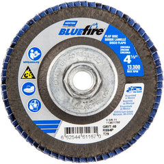 ‎4-1/2 × 5/8 - 11″ BlueFire Fiberglass Conical Flap Disc Type 29 P40 Grit R884P Zirconia Alumina - Exact Tooling