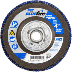 ‎4-1/2 × 5/8 - 11″ BlueFire Fiberglass Conical Flap Disc Type 29 P80 Grit R884P Ceramic Alumina - Exact Tooling