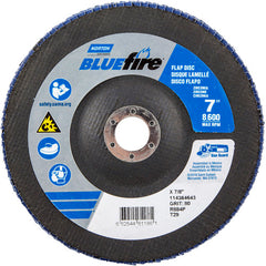 7″ × 1/4″ × 7/8″ NorZon BlueFire R884 Flap Disc Type 29 Conical 80 Grit - Exact Tooling
