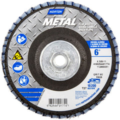 6″ × 1/4″ × 5/8″ Metal Flap Disc Type 27 Flat 60 Grit Zirconia Alumina - Exact Tooling