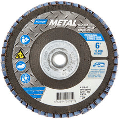 6″ × 1/4″ × 5/8″ Metal Flap Disc Type 29 Conical 80 Grit Zirconia Alumina - Exact Tooling