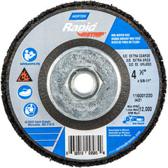 ‎4-1/2 × 5/8 - 11″ Bear-Tex Rapid Strip Non-Woven Depressed Center Disc Silicon Carbide Extra Coarse Grit Type 27 - Exact Tooling
