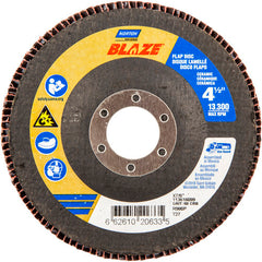 ‎4-1/2 × 7/8″ Blaze Fiberglass HD Flat Flap Disc Type 27 60 Grit R980P Premium Ceramic Alumina - Exact Tooling